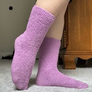Lilac Purple Cozy Socks Festive Winter Loungewear Soft Plush Fun Set Girly Fairy